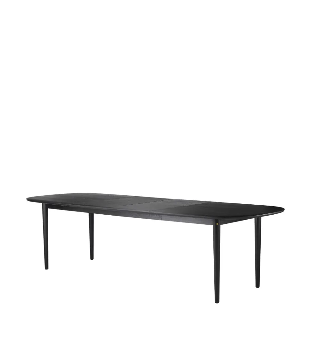 Spiseborde-Unit10 C63E Bjørk - Spisebord m/2 tillægsplader - Sort