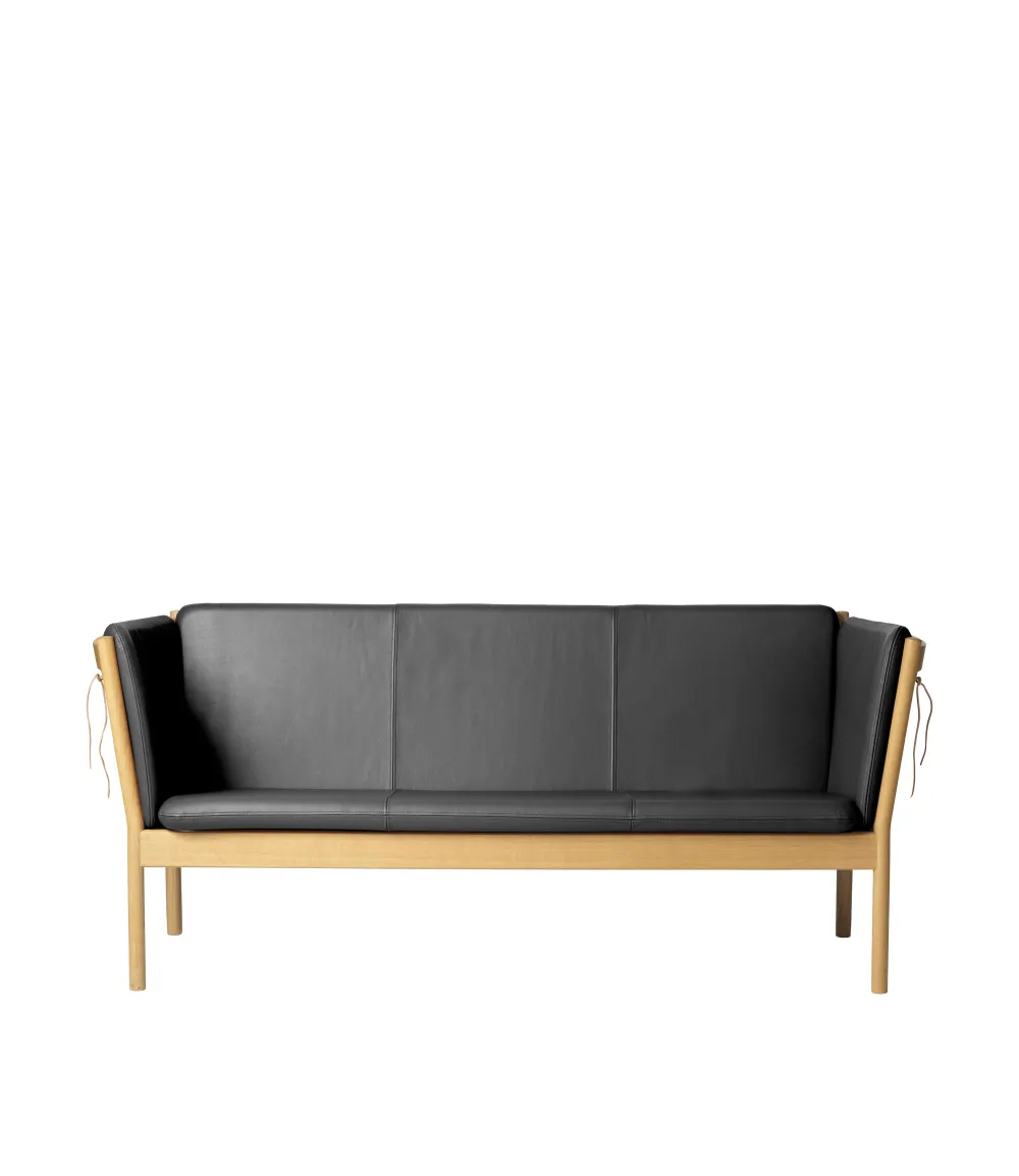 3 Personers Sofa-Erik Ole Jørgensen J149 - 3 pers. sofa - Eg - Sort læder