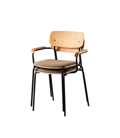 Spisebordsstole-Jakob Thau J182 - Holmen - Stabelstol - Stål - Grain - Taupe