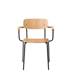 Spisebordsstole-Jakob Thau J183 - Holmen - Stabelstol m. armlæn - Stål - Eg