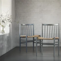 Spisebordsstole-Jørgen Bækmark J80 - Stol - 2 stk - Bøg - Blue Grey