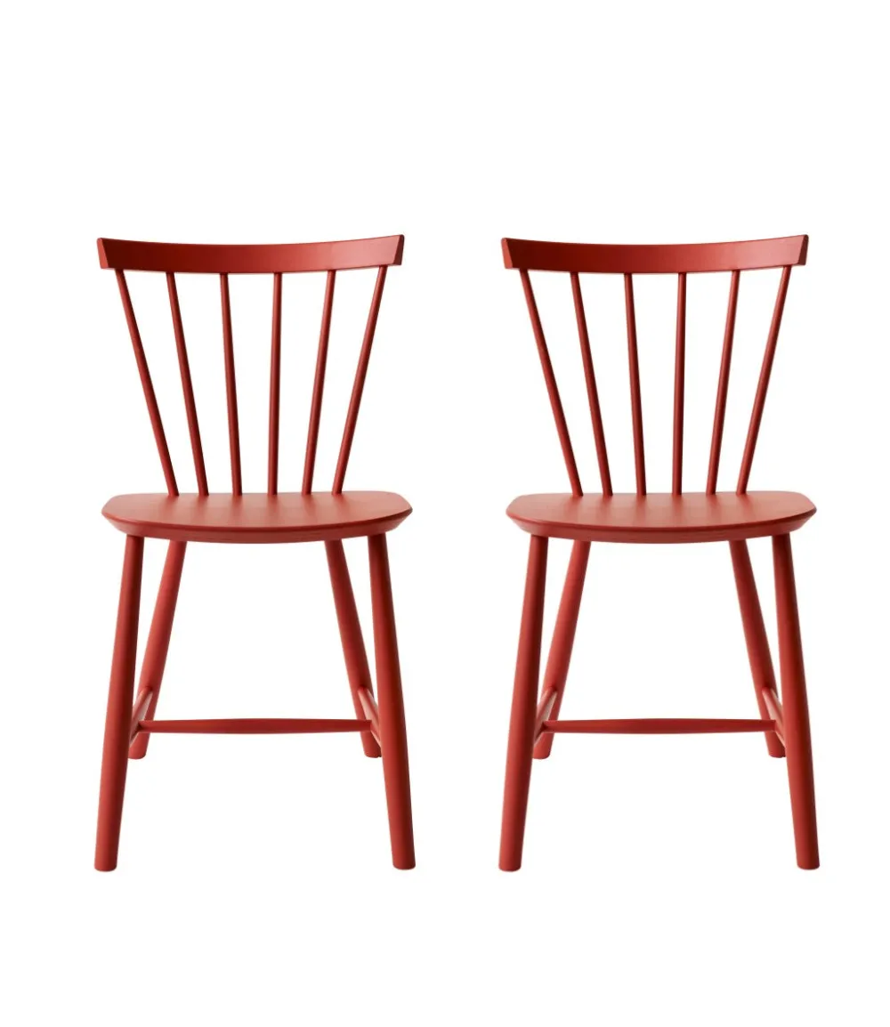 Spisebordsstole-Poul M. Volther J46 - Stol - 2 stk - Bøg - Coral Red