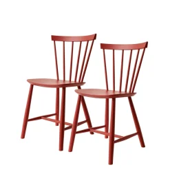 Spisebordsstole-Poul M. Volther J46 - Stol - 2 stk - Bøg - Coral Red