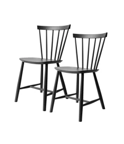 Spisebordsstole-Poul M. Volther J46 - Stol - 2 stk - Bøg - Jet Black