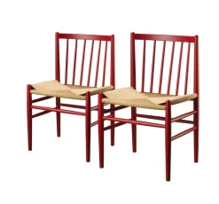 Spisebordsstole-Jørgen Bækmark J80 - Stol - 2 stk - Bøg - Ruby Red