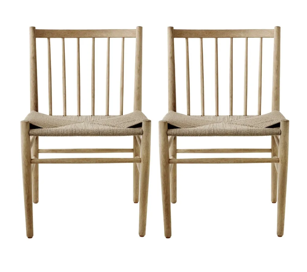 Spisebordsstole-Jørgen Bækmark J80 - Stol - 2 stk - Eg - Lakeret