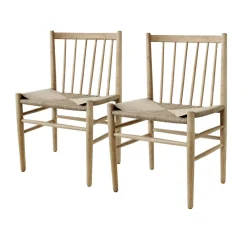 Spisebordsstole-Jørgen Bækmark J80 - Stol - 2 stk - Eg - Lakeret