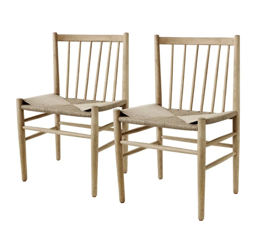 Spisebordsstole-Jørgen Bækmark J80 - Stol - 2 stk - Eg - Lakeret