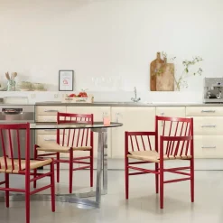 Spisebordsstole-Jørgen Bækmark J80 - Stol - Bøg - Ruby Red