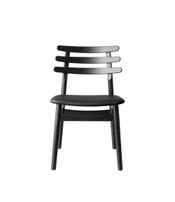 Spisebordsstole-Poul M. Volther J48 - Stol - Eg - Jet Black - Sort læder