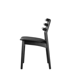 Spisebordsstole-Poul M. Volther J48 - Stol - Eg - Jet Black - Sort læder