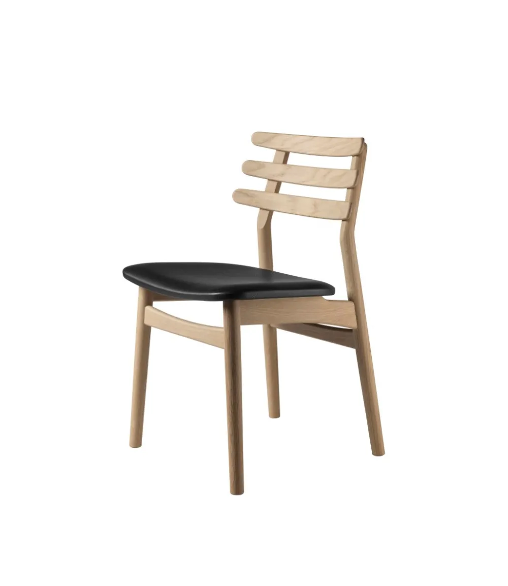 Spisebordsstole-Poul M. Volther J48 - Stol - Eg - Sort læder