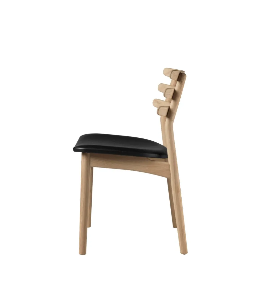 Spisebordsstole-Poul M. Volther J48 - Stol - Eg - Sort læder