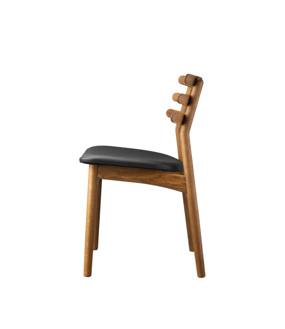 Spisebordsstole-Poul M. Volther J48 - Stol - Røget eg - Sort læder