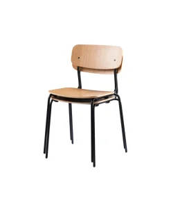 Spisebordsstole-Jakob Thau J182 Holmen - Stabelstol - Stål - Eg - 4 stk.