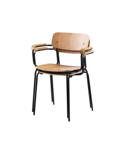 Spisebordsstole-Jakob Thau J183 Holmen - Stabelstol m/armlæn - Eg - 4 stk.