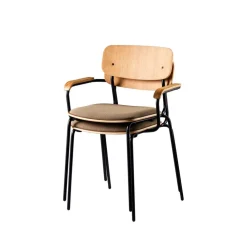Spisebordsstole-Jakob Thau J183 Holmen - Stabelstol m/armlæn - Taupe