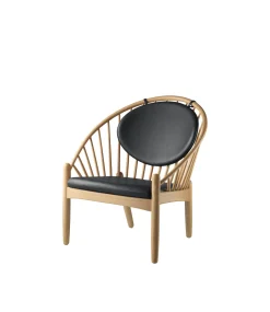 Lænestole-Poul M. Volther J166 Jørna - Stol - Eg - Sort læder