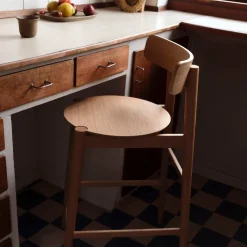 Barstole-Stine Lundgaard Weigelt J185 Øst - Counterstol - Eg