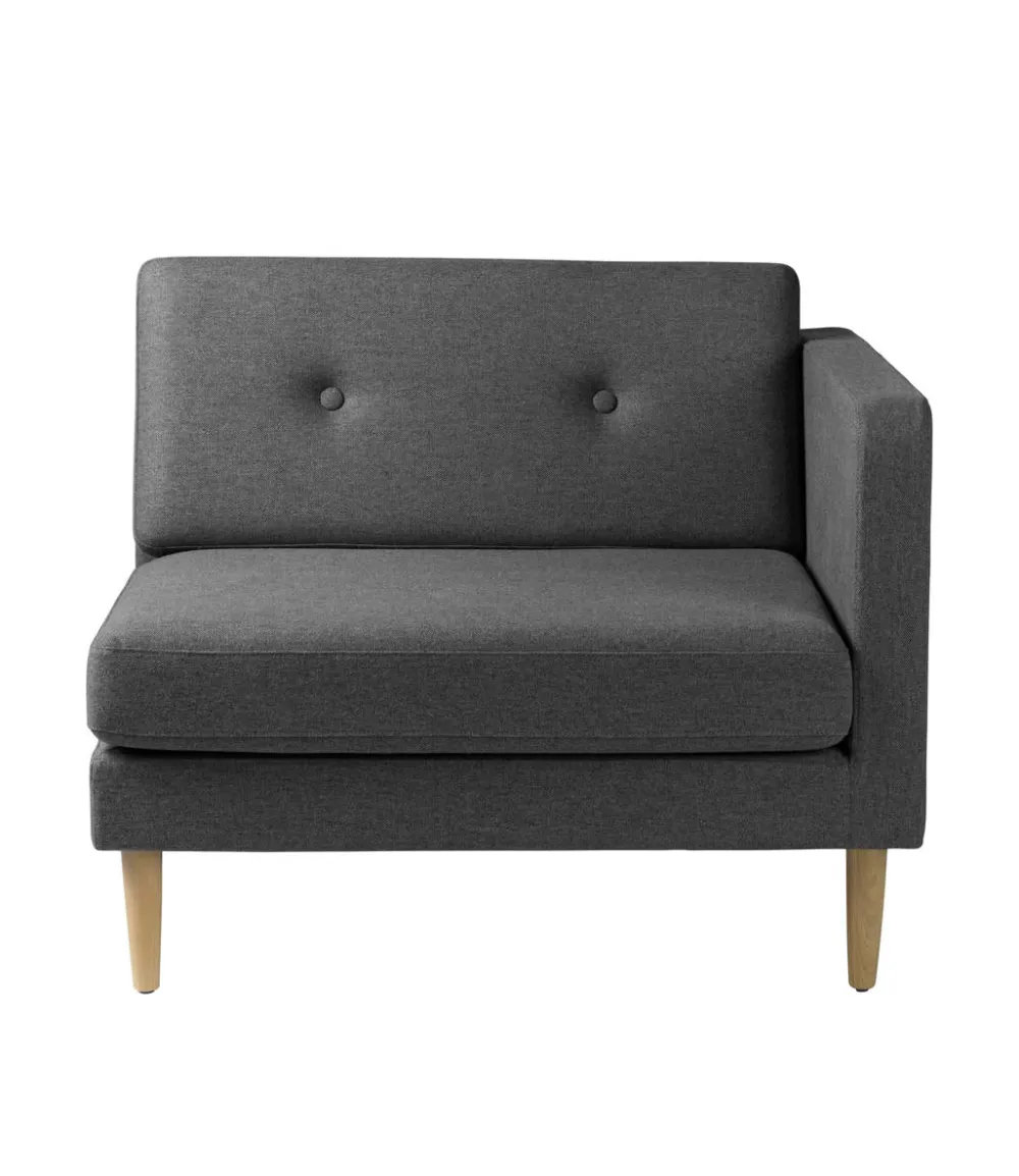 Modulsofaer-Unit10 L42 Firhøj - Højre modul 90 - Eg - Dark Grey