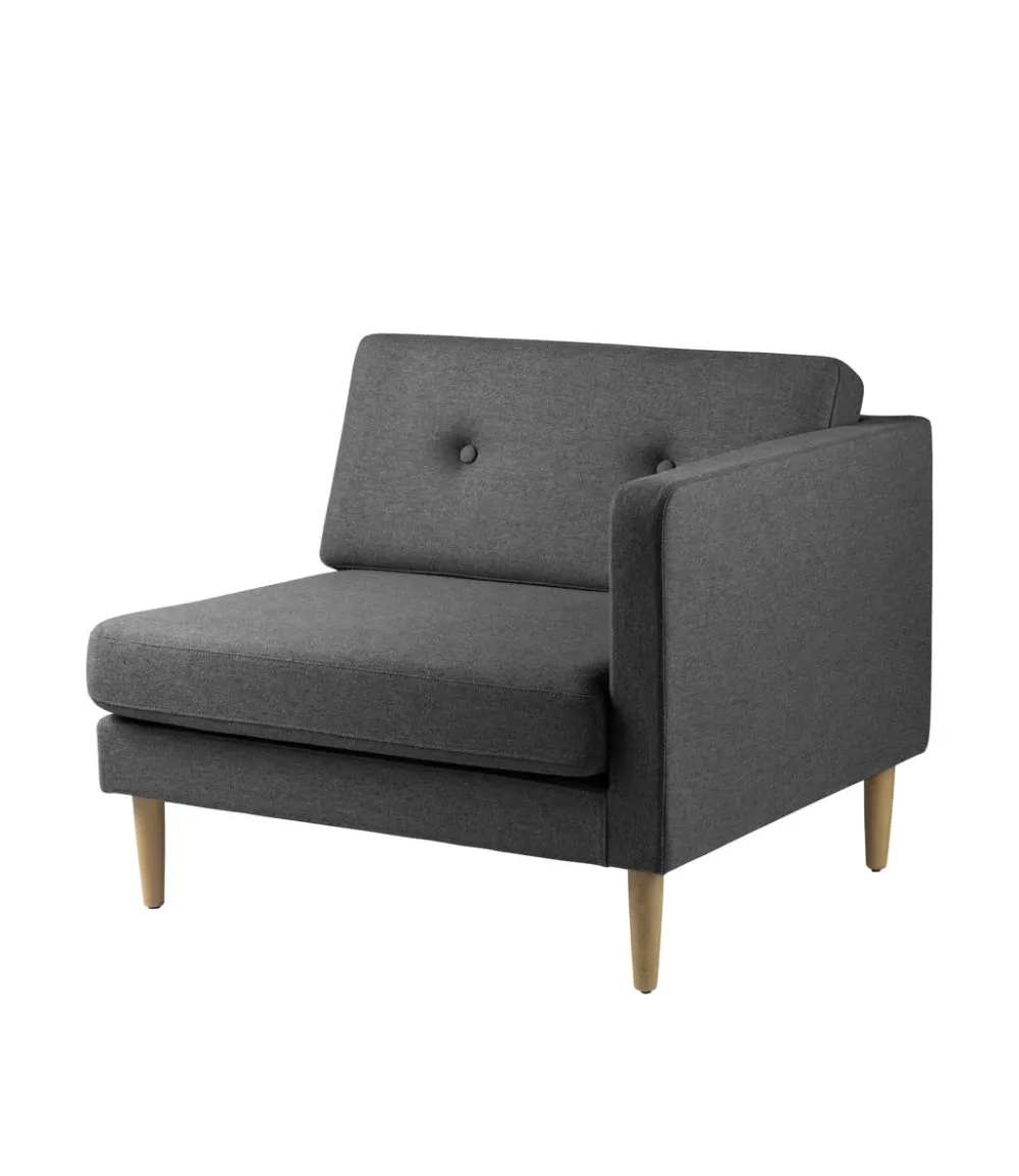 Modulsofaer-Unit10 L42 Firhøj - Højre modul 90 - Eg - Dark Grey