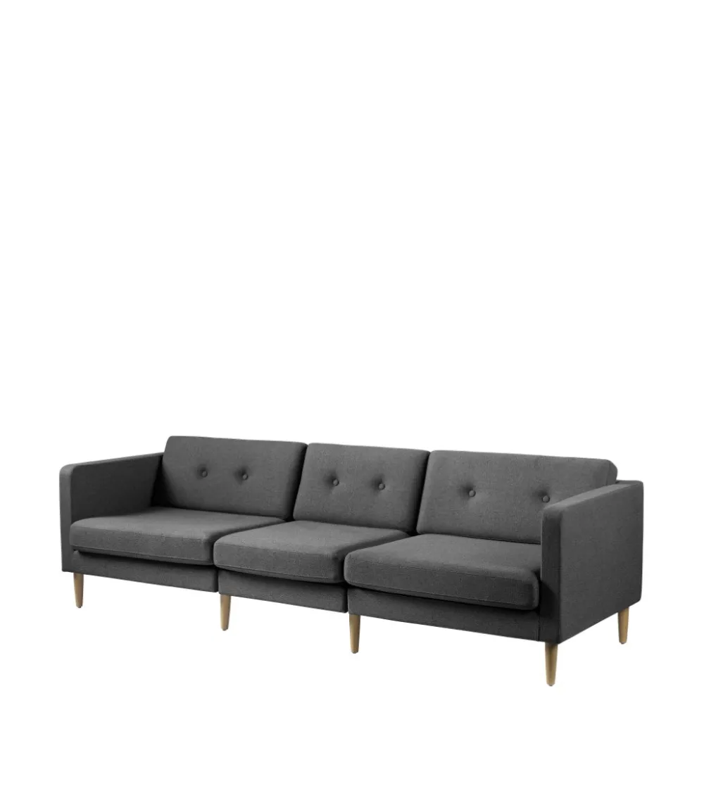 Modulsofaer-Unit10 L42 Firhøj - Højre modul 90 - Eg - Dark Grey