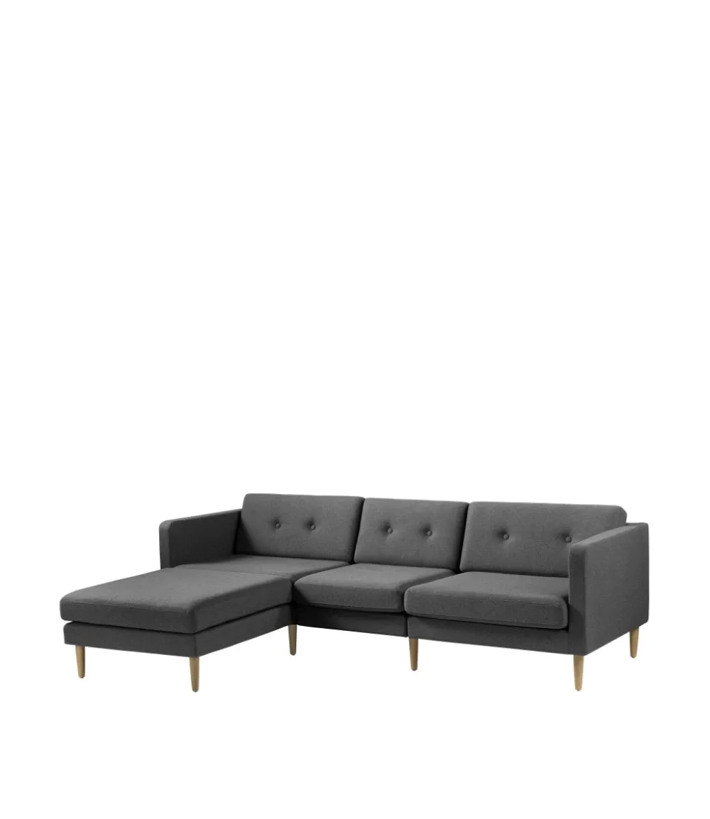 Modulsofaer-Unit10 L42 Firhøj - Højre modul 90 - Eg - Dark Grey