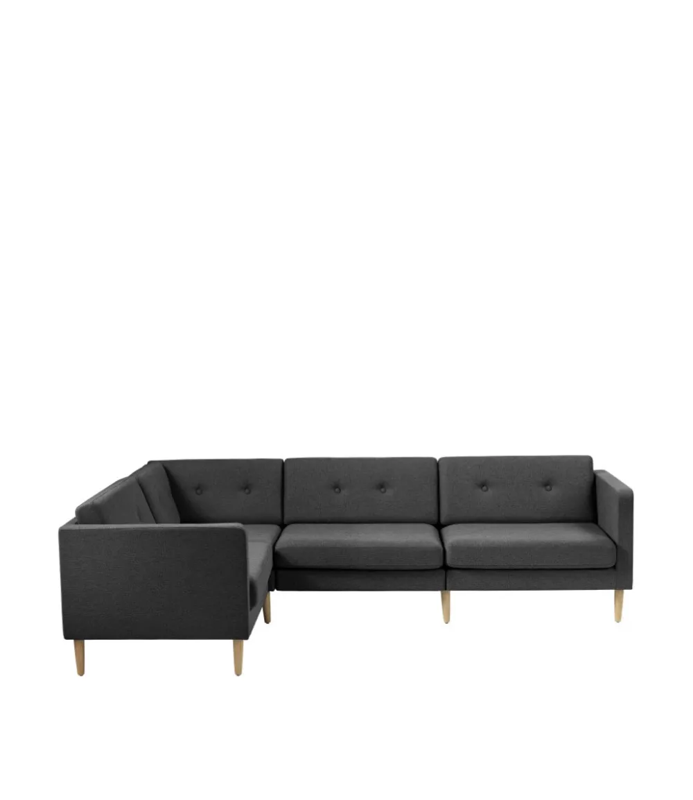 Modulsofaer-Unit10 L42 Firhøj - Højre modul 90 - Eg - Dark Grey