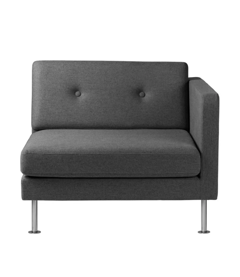 Modulsofaer-Unit10 L42 Firhøj - Højre modul 90 - Stål - Dark Grey