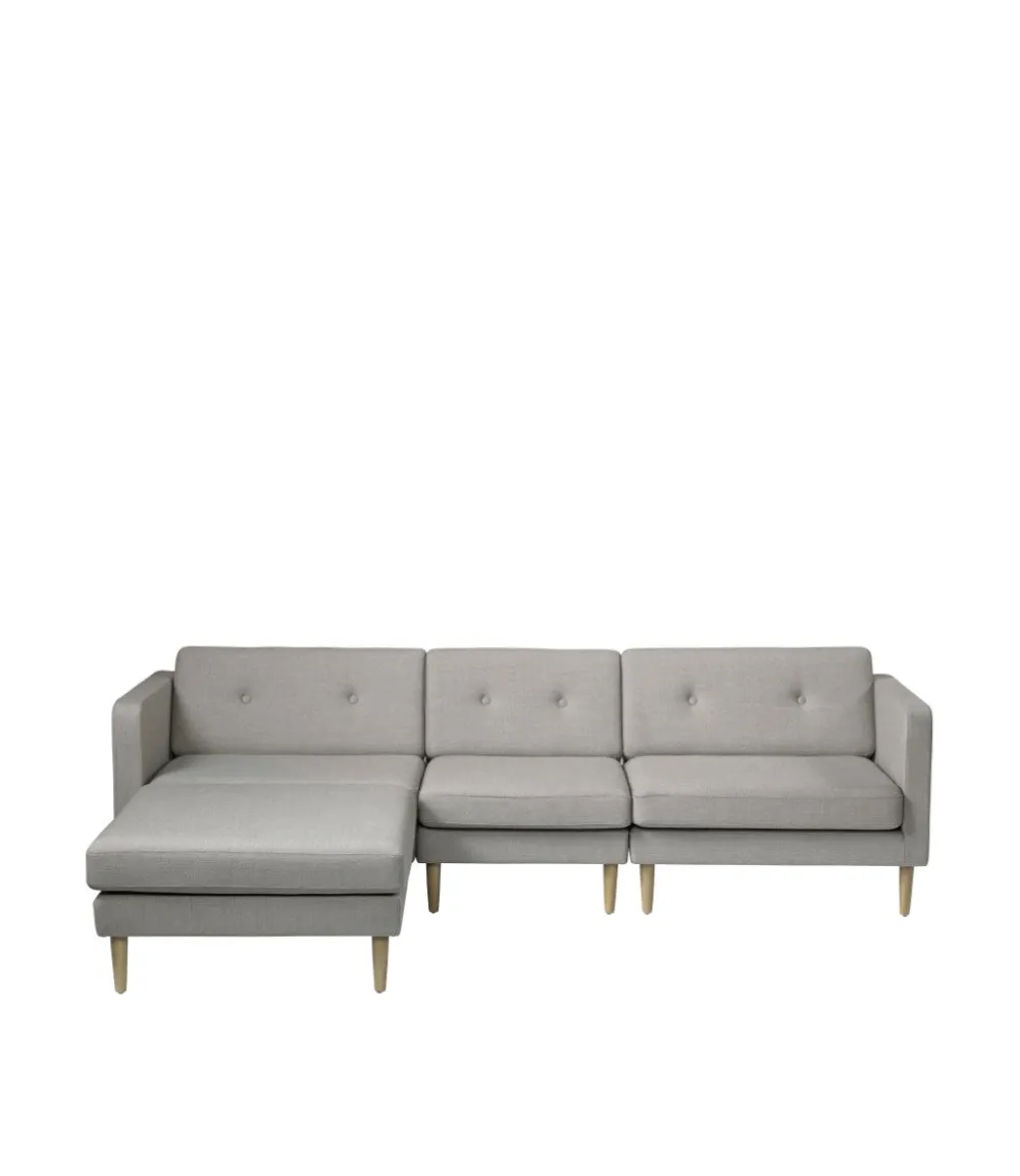 Modulsofaer-Unit10 L42 Firhøj - Midtermodul 70 - Eg - Grey Beige