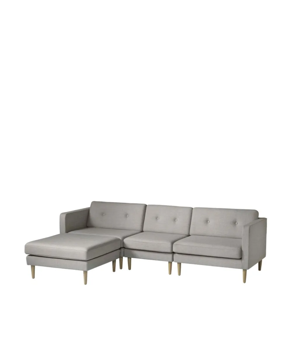 Modulsofaer-Unit10 L42 Firhøj - Midtermodul 70 - Eg - Grey Beige
