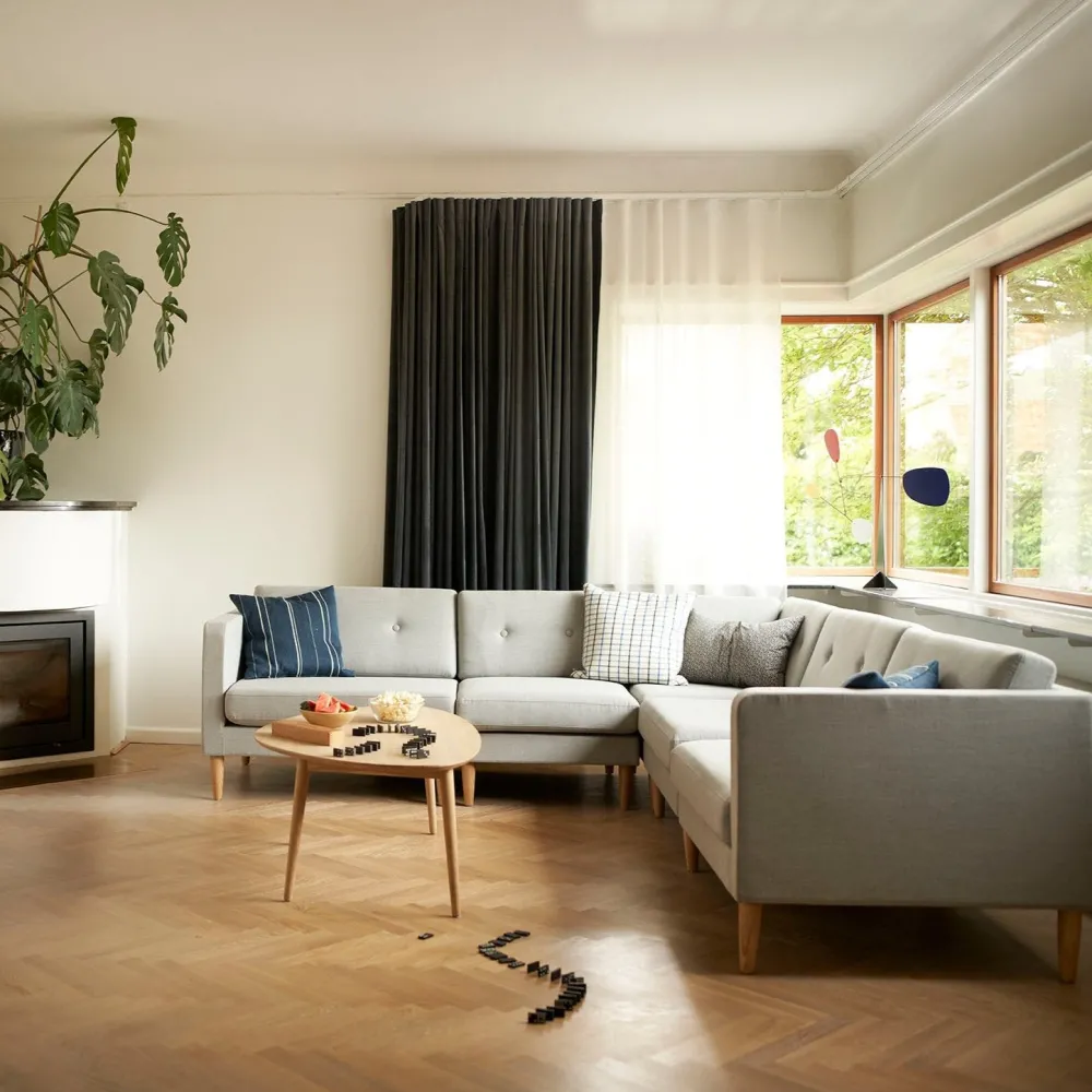 Modulsofaer-Unit10 L42 Firhøj - Midtermodul 70 - Eg - Grey Beige