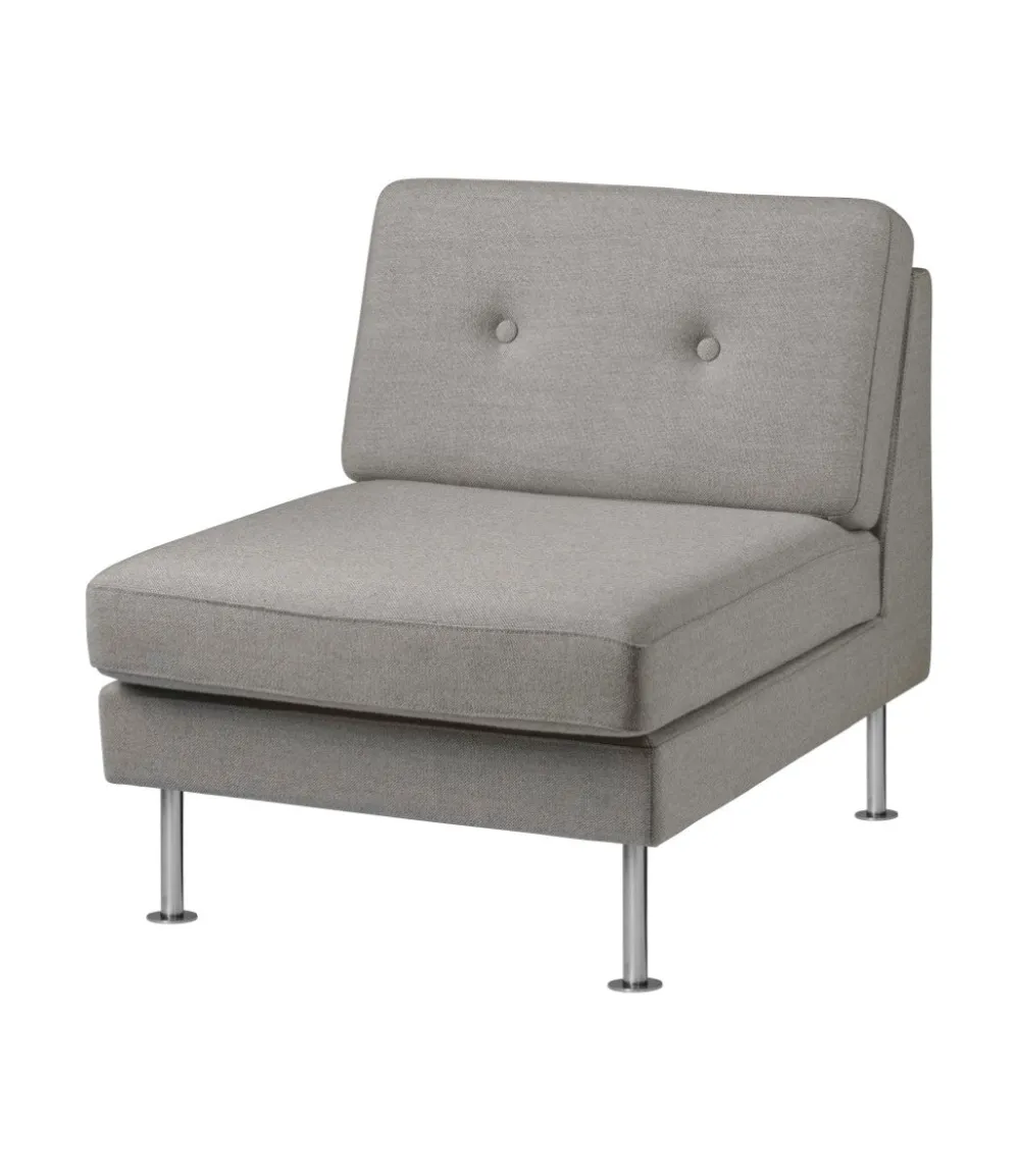 Modulsofaer-Unit10 L42 Firhøj - Midtermodul 70 - Stål - Grey Beige