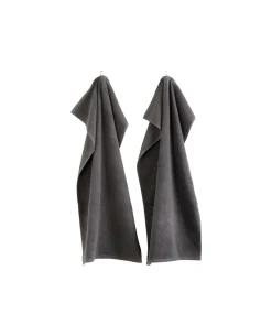 Håndklæder-Gitte Lægård R33 Kirkeby - Håndklæde - Granite Gray - 2 stk