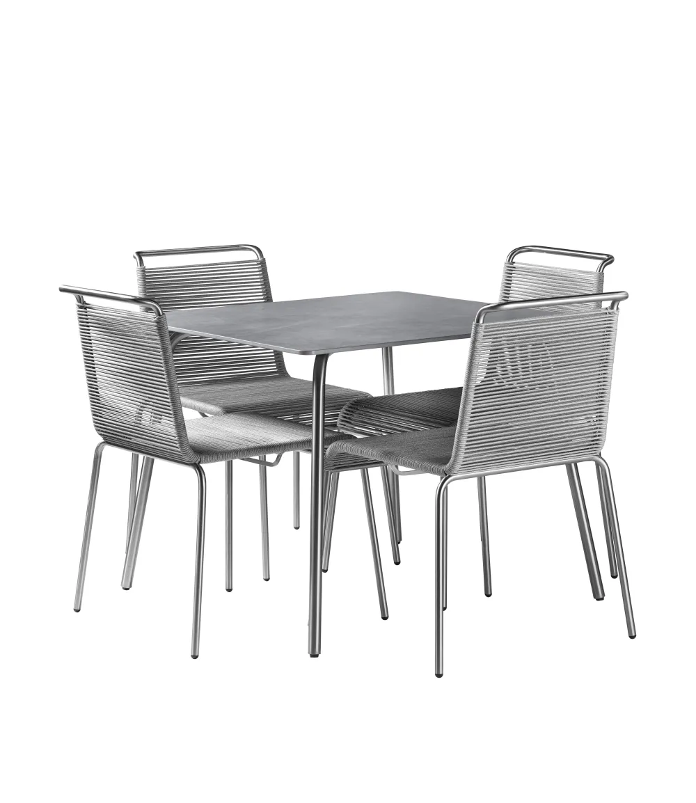 Havemøbelsæt-Salto & Sigsgaard Teglgaard - Lille Havesæt - 90x90/Grå